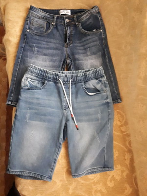 Jean denim shorts used, set of 2 pieces