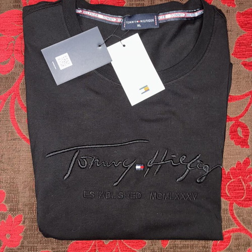 Tommy Hilfiger men's T-shirt black embroidered XL new with tags