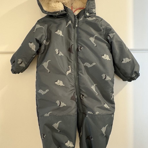 H&M water-repellent baby snowsuit like new, size 92 cm, green
