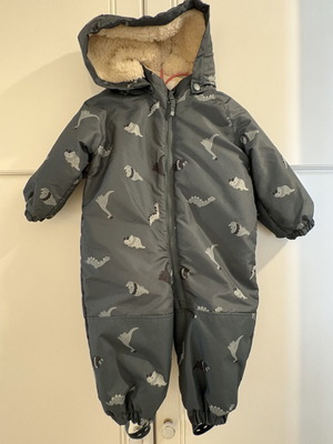 H&M water-repellent baby snowsuit like new, size 92 cm, green