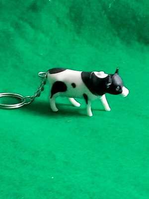 A-Cold-Wall Cow Keychain new, black and white with light-up eyes