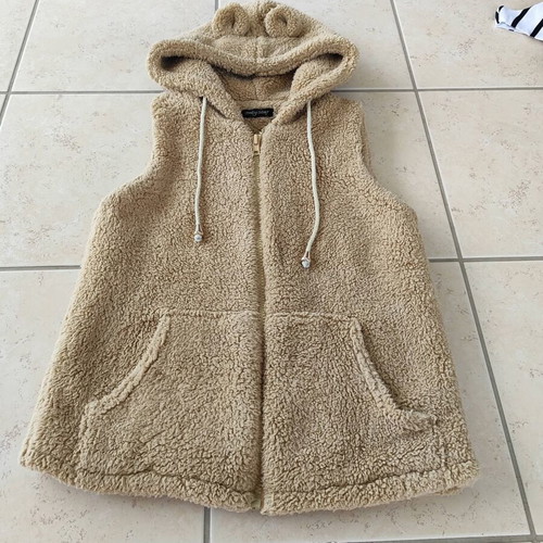 Fleece vest with hood and ears, like new, size S kids 12-14