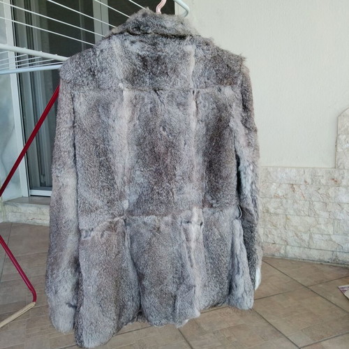 Women's natural rabbit fur used, medium size, gray shades