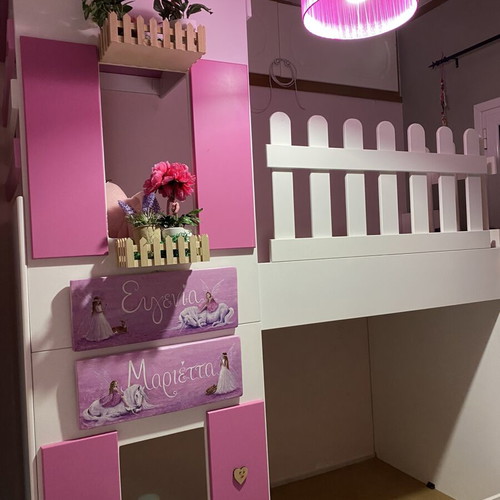 Castle bunk bed with stairs and storage