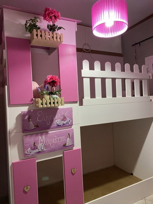 Castle bunk bed with stairs and storage