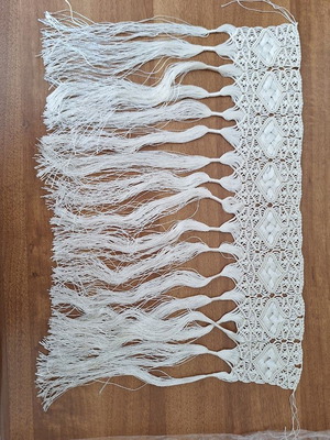 Macrame fringe trim for runners or doilies, set of 4, new