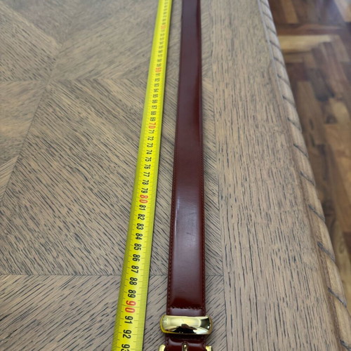 Leather belt used with gold details Genny made in Italy