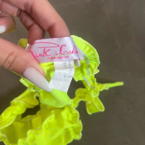 Pink Label women's swimwear bottom yellow neon size S-M new