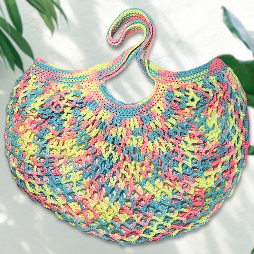 Pastel Slushy Handmade Mesh Market Bag