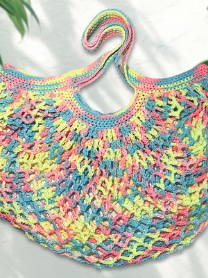 Pastel Slushy Handmade Mesh Market Bag