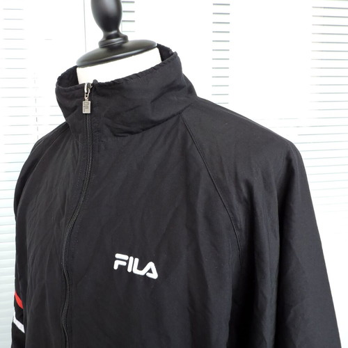 Fila Mens Black Casual Tracksuit Top Jacket Size XL like new