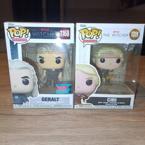 Geralt and Ciri Witcher Funko Pop figures like new