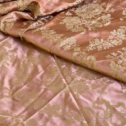 Brocade Antique Fabric new, silk, 15 meters, pink