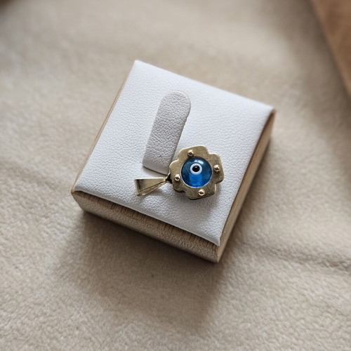 3D 585 14K pendant with evil eye