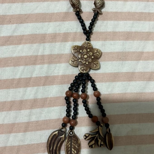 Black and brown wooden necklace A.L.E. new