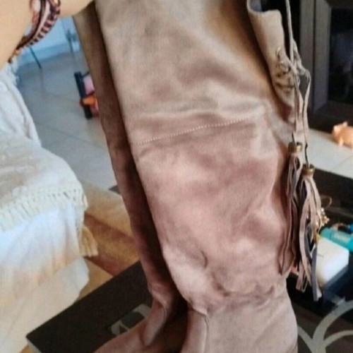 Sedici Suede Knee-High Boots New Size 37 Beige