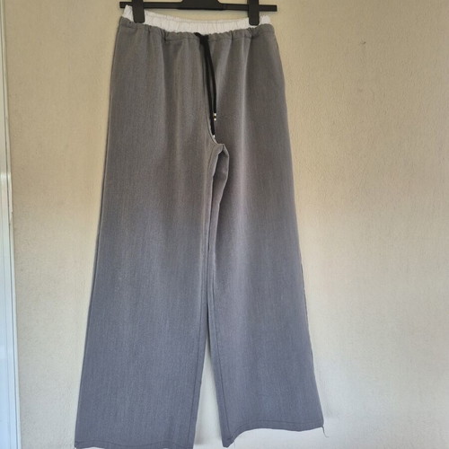 Women's grey two-piece set like new, cropped jacket and wide leg pants
