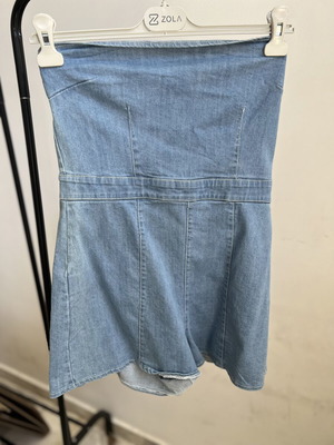 Strapless denim overall shorts new