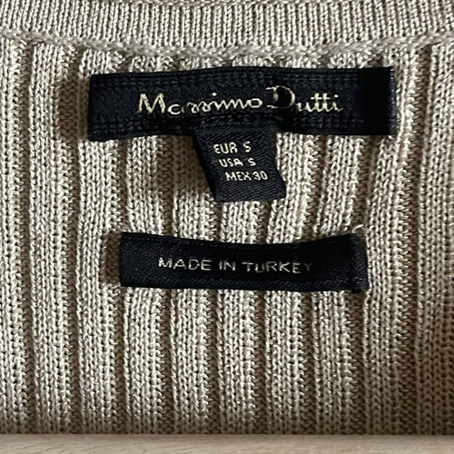 Massimo Dutti ribbed maxi dress size small like new beige