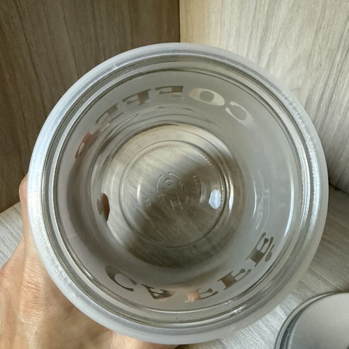 Glass storage jar with lid