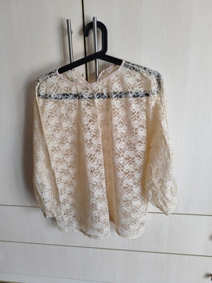 Lace transparent beige blouse like new