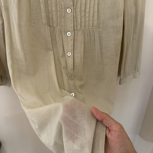 Benetton long beige linen shirt tunic new