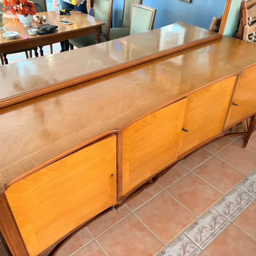 Dining buffet used with large vintage classic mirror set