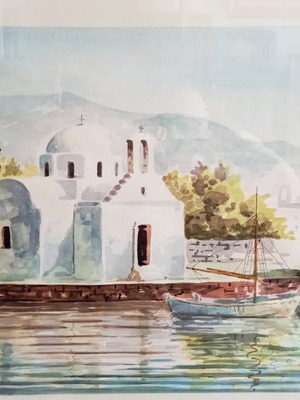 Υδατογραφία Κ. Σοφιανόπουλου υπογεγραμμένη 1973 σε άριστη κατάσταση
