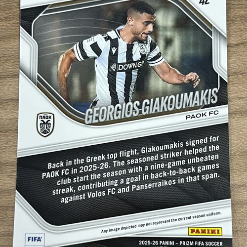 2025-26 Panini Prizm FIFA Soccer RC Georgios Giakoumakis card like new
