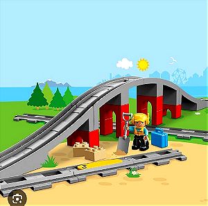 Lego duplo train bridge and tracks