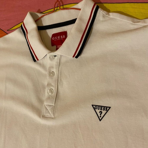 Guess white polo shirt new, size Large to Medium