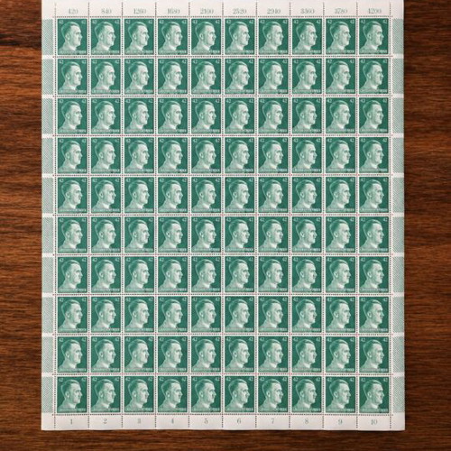 Full Sheet of 100 German Reich Stamps 1944 like new