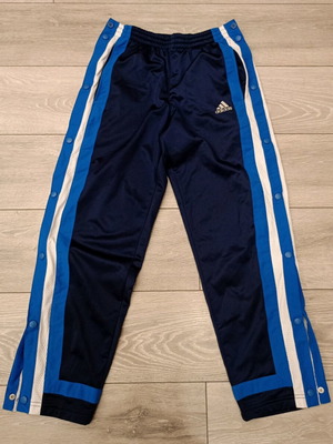 Adidas Snap Pants used, navy and white, retro Y2K