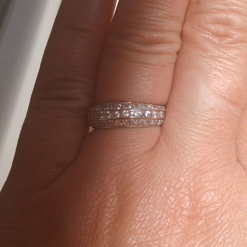 White gold 585 ring with zirconia, 17 mm, 3.5 grams