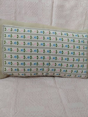 Decorative pillowcase like new, burlap with embroidery 63x35