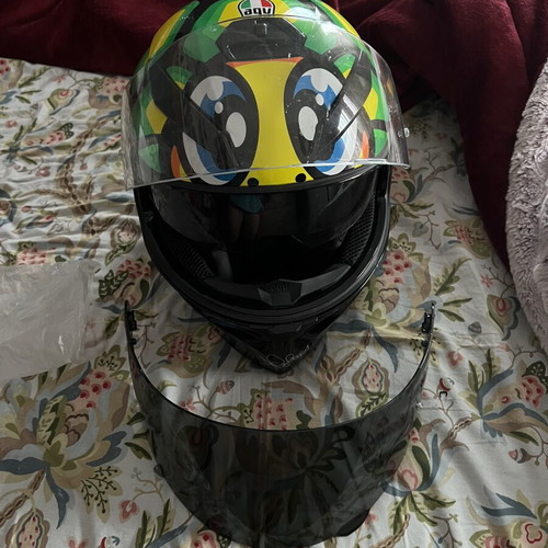 AGV K3 helmet like new with clear and tinted visors and intercom