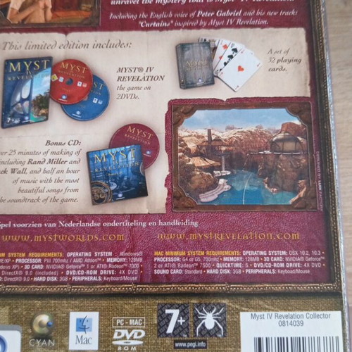 Myst IV Revelation Limited Collector's Edition PC game like new