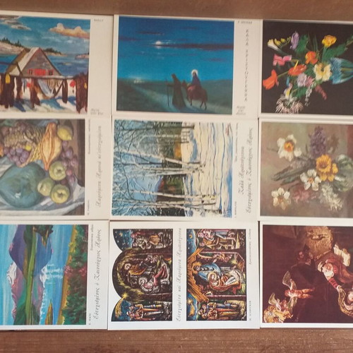 Collectible cards of "Mporeis" organization like new, set of 9