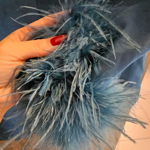 Onesize jacket with feather cuffs and smoking line, new petrol color