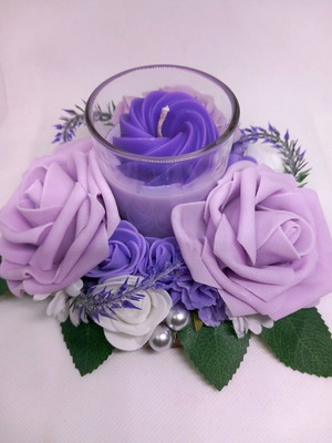 Handmade composition 13cm with plant-based scented candle new