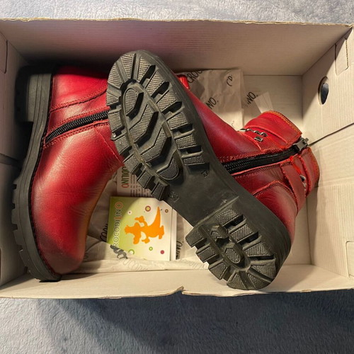 Crocodilino kids leather boots size 27 like new, burgundy