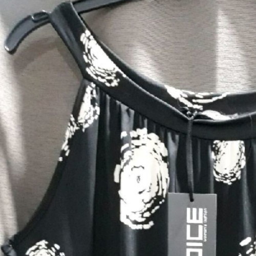 Sleeveless tank top - summer, black color with patterns, Size One Size, new, women