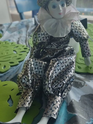 Porcelain Harlequin doll