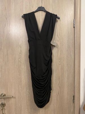 Luna dress Mind Matter new, black, jersey fabric, V neckline