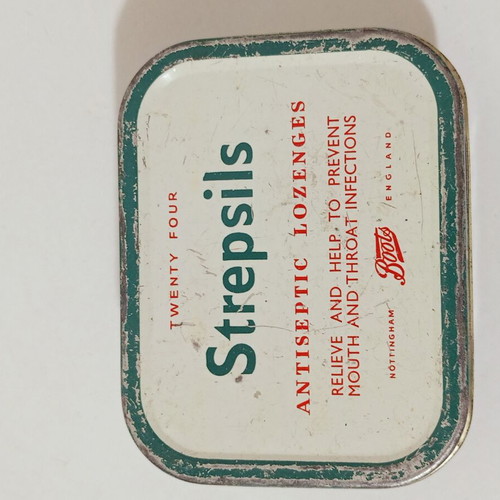 Strepsils and Valda Pastilles small vintage tins used