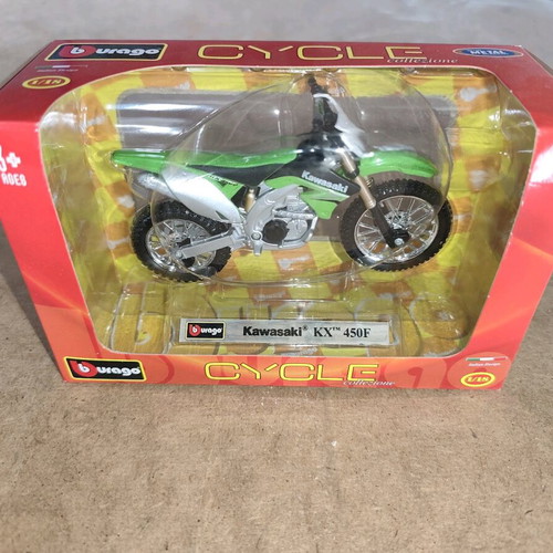 Bburago miniature motorcycle Kawasaki KX450F 1:18 scale new sealed
