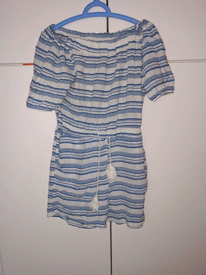 One-piece beach romper like new, navy look, cotton, one size