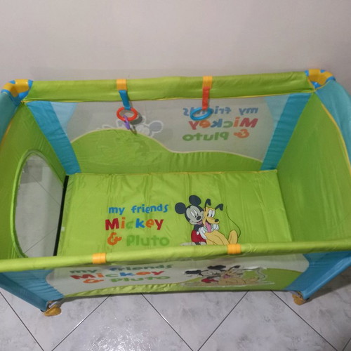 Grecostrom 2-Level Playpen used with mosquito net