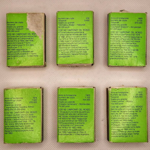 Italia'90 collectible matchboxes used with wear