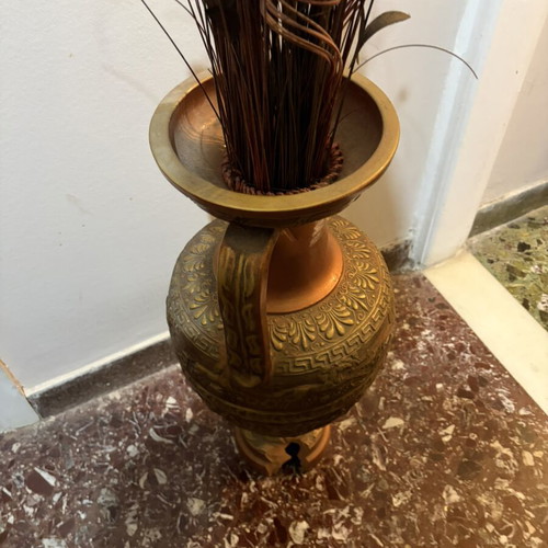 Antique amphora used with a break at the bottom